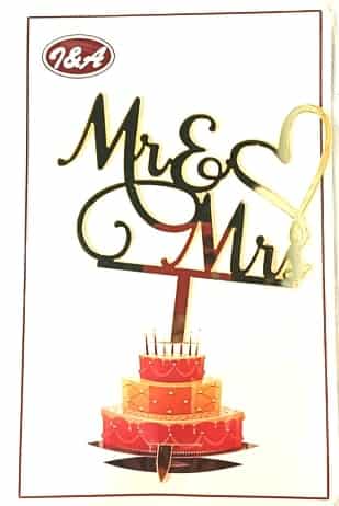 Cake Topper - Mr & Mrs with Heart