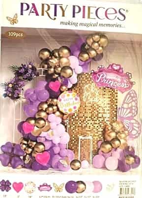 Themed Birthday Party Balloon Set - Princess Purple
