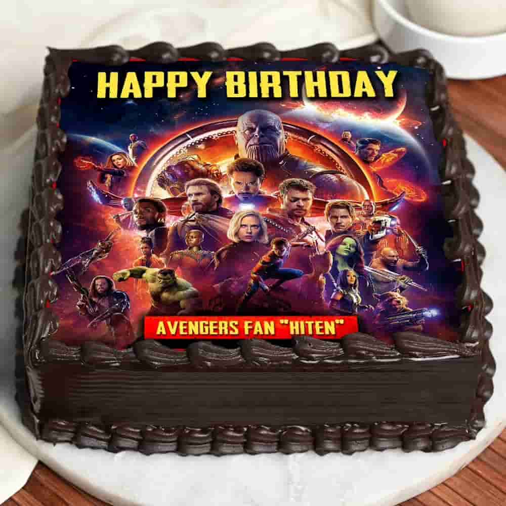 Avengers Birthday Photo Cake