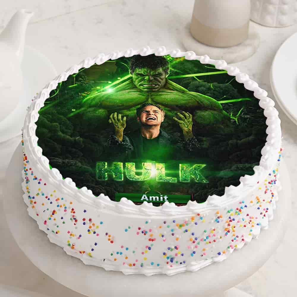 Hulk Birthday Photo Cake