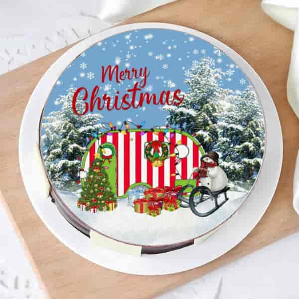 Chocolate Walnut  Cake - Merry Christmas And New Year Cake