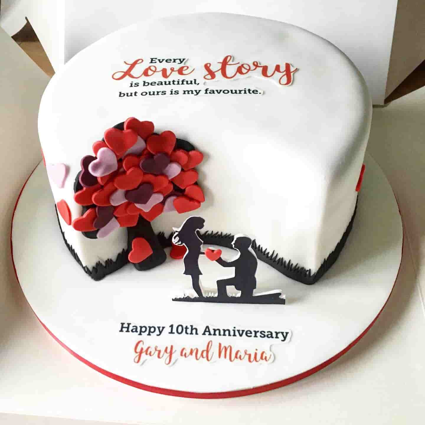 Couple Anniversary Heart Cake