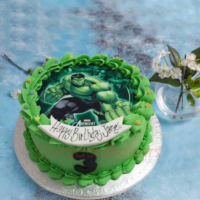 Hulk Birthday Photo Cake