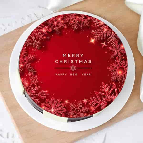 Litchi Rose Cake - Merry Christmas And New Year Cake