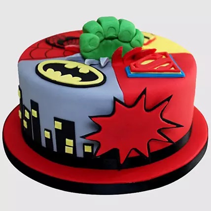 Super Heroes Avengers City Cake