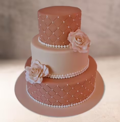 Pearl Rose Valentine Anniversary Cake